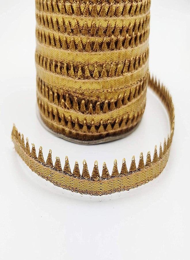 Bobbiny Golden Samosa Gota Patti Lace Border (10 Meter) Material for Dupatta, Bridal Dresses, Saree, Lehengas, Palazzo, Anarkali Suits, Blouses Pack of 1. - Image 4